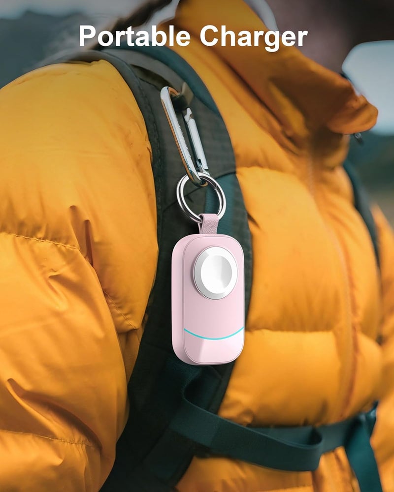 zikker Valentines Day Gifts for Her Pink - Gifts for Women, Wife, Teen Girls - Portable Charger with Keychain for Apple Watch - Image 4